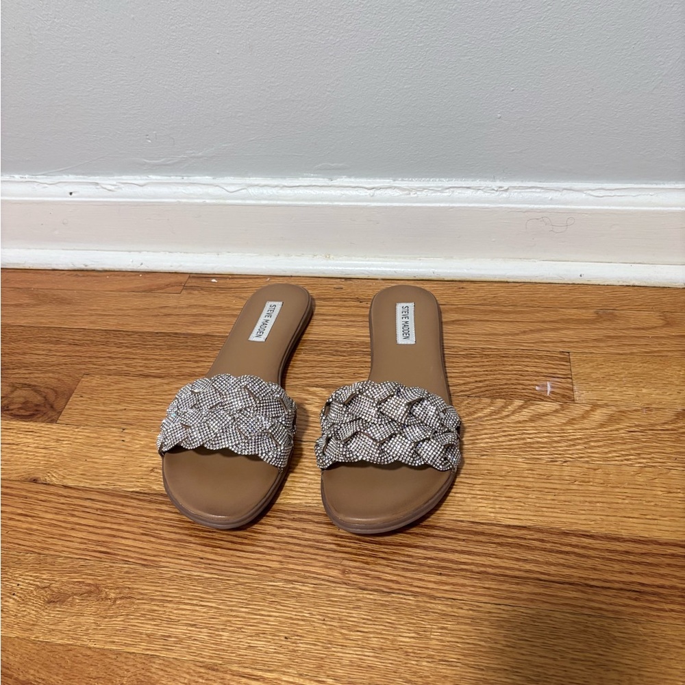 Steve Madden Bedazzled Braided Sandals